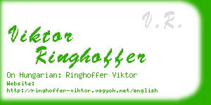 viktor ringhoffer business card